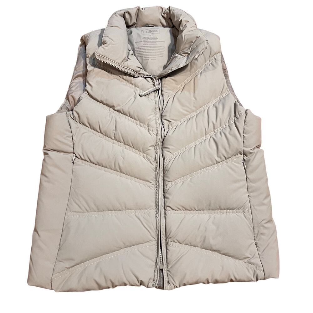 LL Bean Women’s Goose Down Puffer Vest Size Small Gray Insulated Warm Outdoor